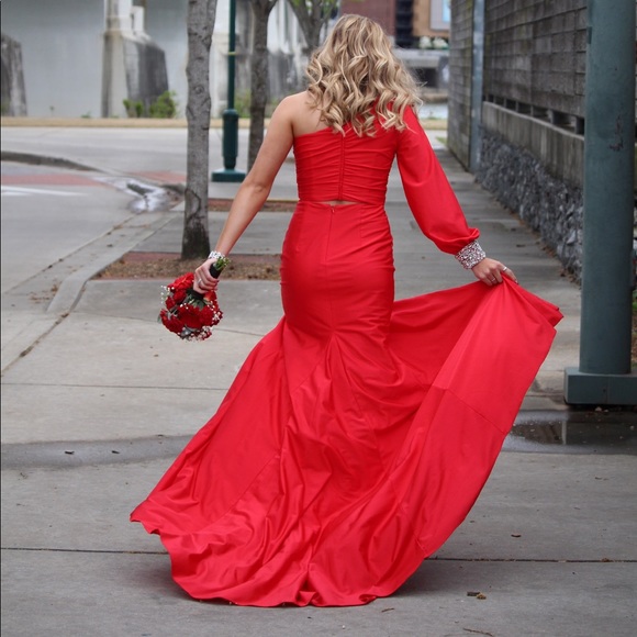 sherri hill prom dress size 4 stretchy material super comfortable - Picture 2 of 3